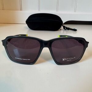 Spyder Men’s Square Black Sunglasses SP6032 with Case